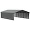 Arrow Storage Products Galvanized Steel Carport, W/ 2-Sided Enclosure, Compact Car Metal Carport Kit, 20'x29'x7', Charcoal CPHC202907ECL2 - alternate 1
